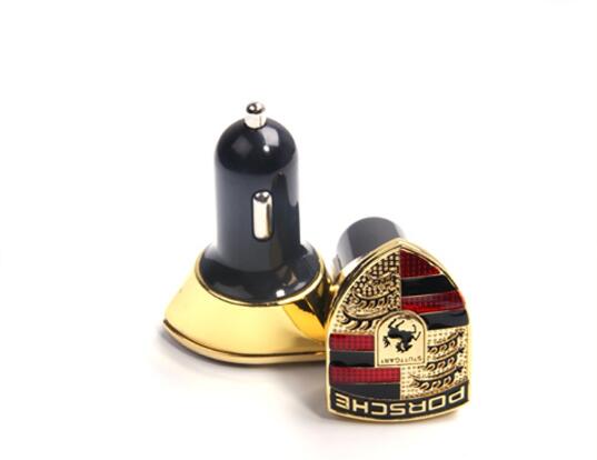 luminum rim dual usb car charger