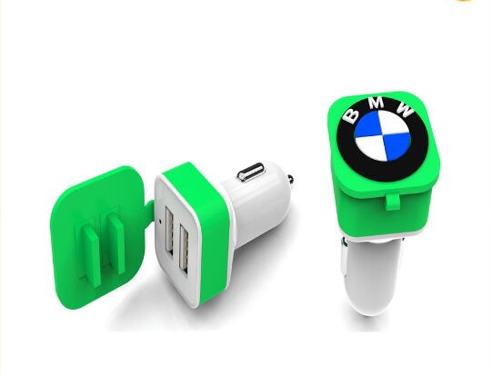  Car Charger Adaptor Mini Bullet Dual USB 2-Port with a novelty cap