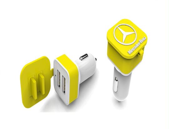  Car Charger Adaptor Mini Bullet Dual USB 2-Port with a novelty cap