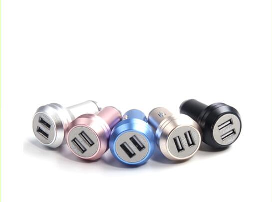 Colorful handy mini dual USB port car charger