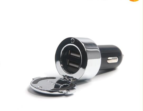 bullet fém 12V kettős USB autós töltő