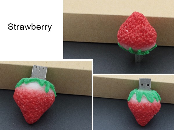 PVC strawberry usb flash drive
