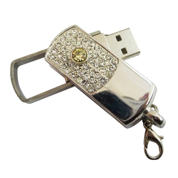  Döner Metal USB takı Memory Stick anahtarlık ile 