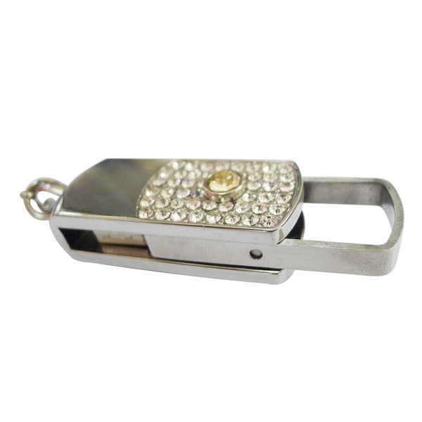  Döner Metal USB takı Memory Stick anahtarlık ile 