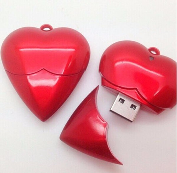 Műanyag szerető szív usb villanás hajt