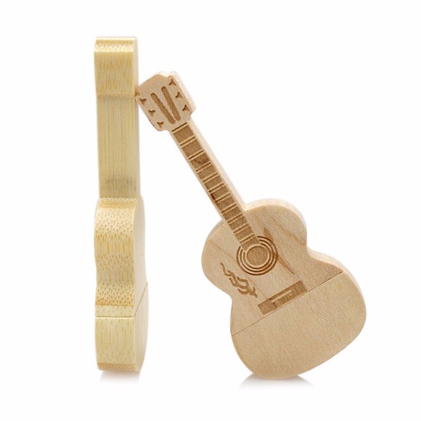 3D Dřevo Kytara ve Tvaru USB Flash Drive