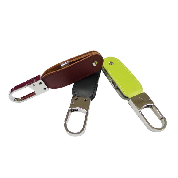 Fém Kulcstartó Bőr USB villanás hajt