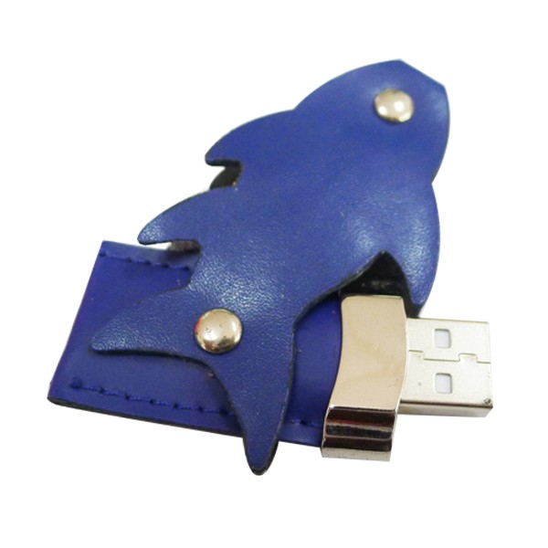  Deri Karikatür balık USB 2.0 Flash Tükenmezkalem Götürmek 