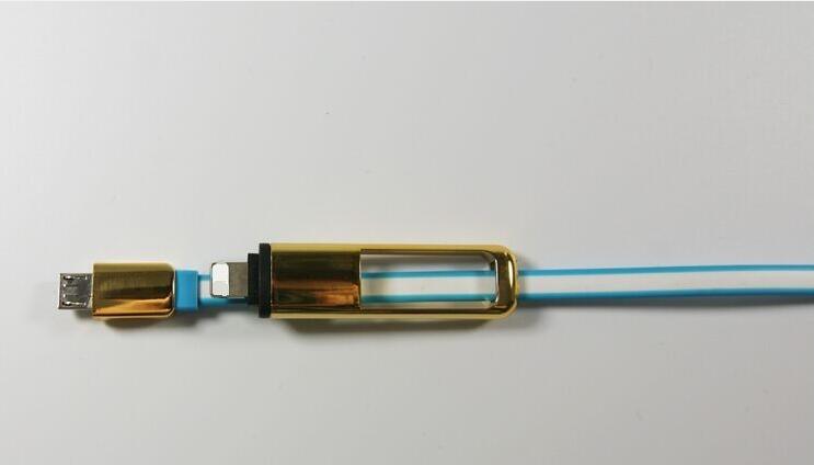  warna-warni 2 in1 Micro USB kabel 
