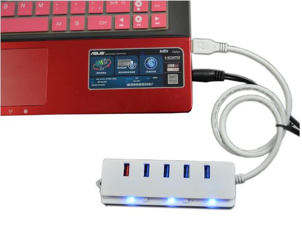  LED Light 4 Port USB HUB 3.0
