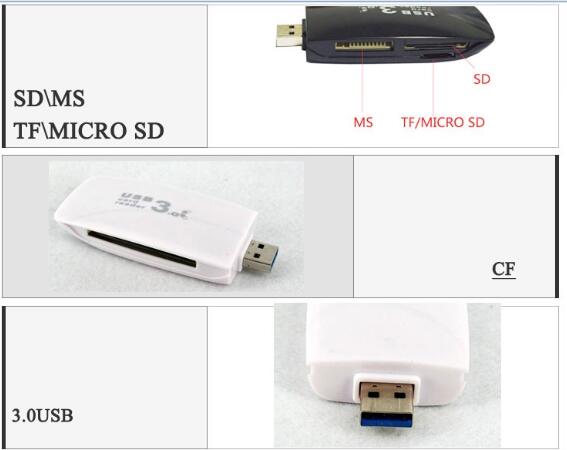 الكل في 1 USB 3.0 عالية السرعة قارئ بطاقة الذاكرة