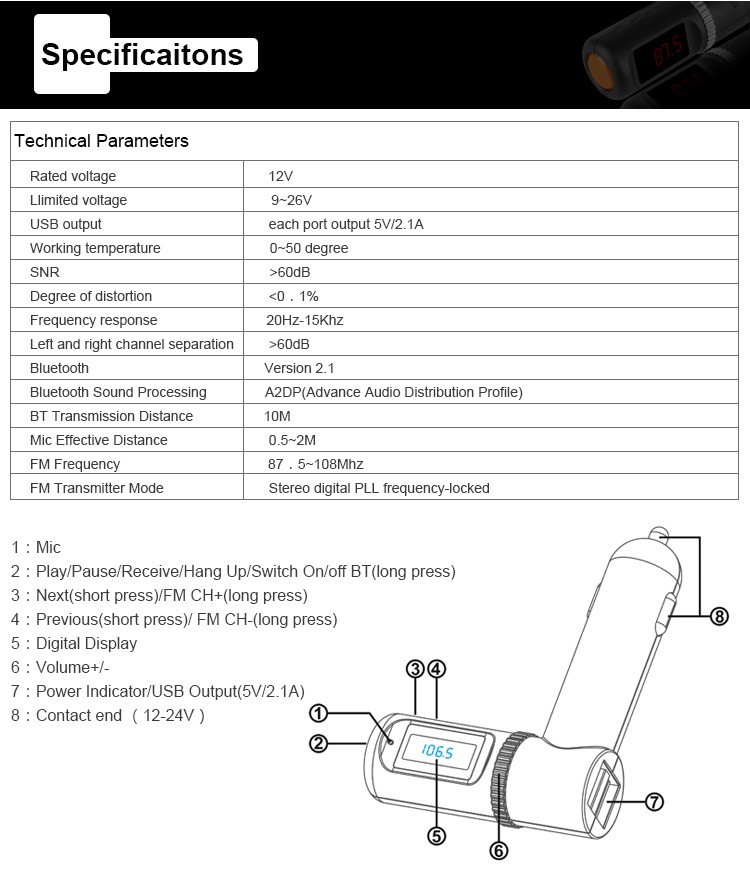 car kit bluetooth mp3 player